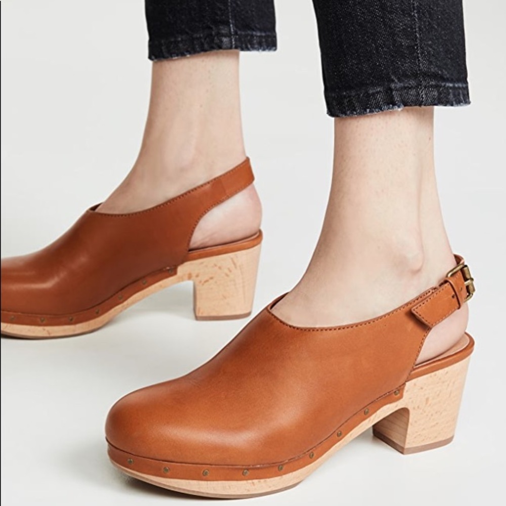 Madewell Marlo Slingback Clog in Cognac Leather